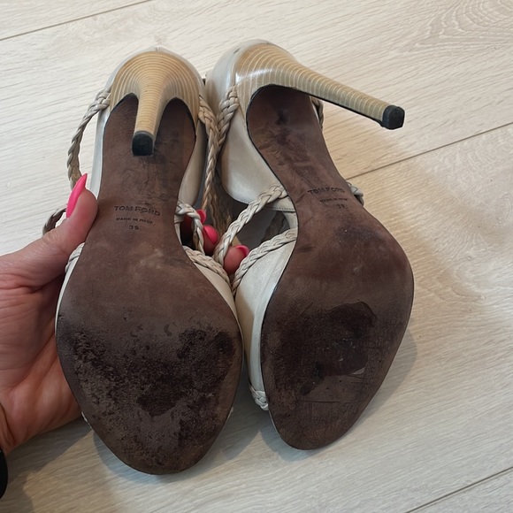 TOM FORD size 39 bone colour woven sandal - Picture 3 of 4